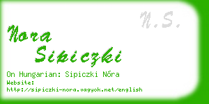 nora sipiczki business card